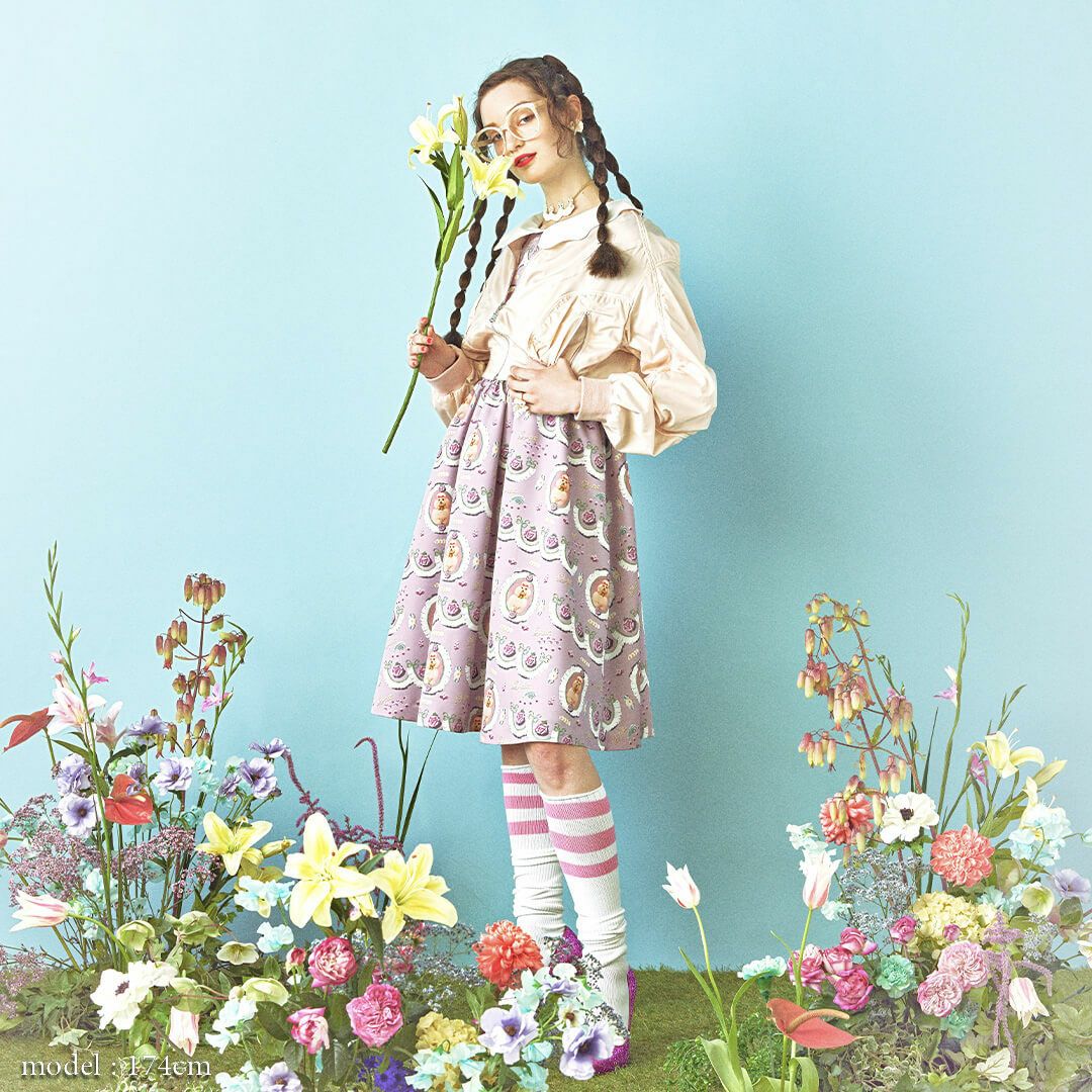 プードル ケーキ パフスリーブドレス（オールドローズ） | Q-pot