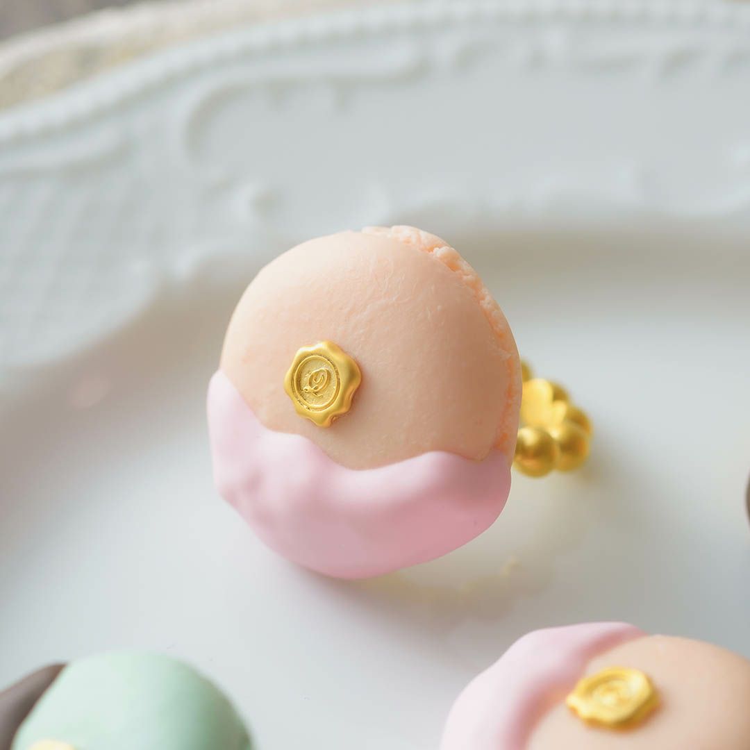 残り1点】チョコレートディップマカロン リング(ストロベリー) | Q-pot