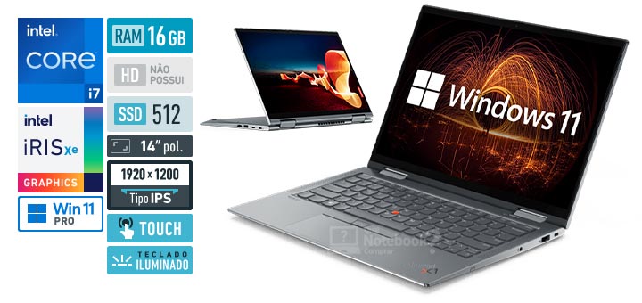Lenovo ThinkPad X1 Yoga 20Y0001U | Core i7 11ª | 2 em 1