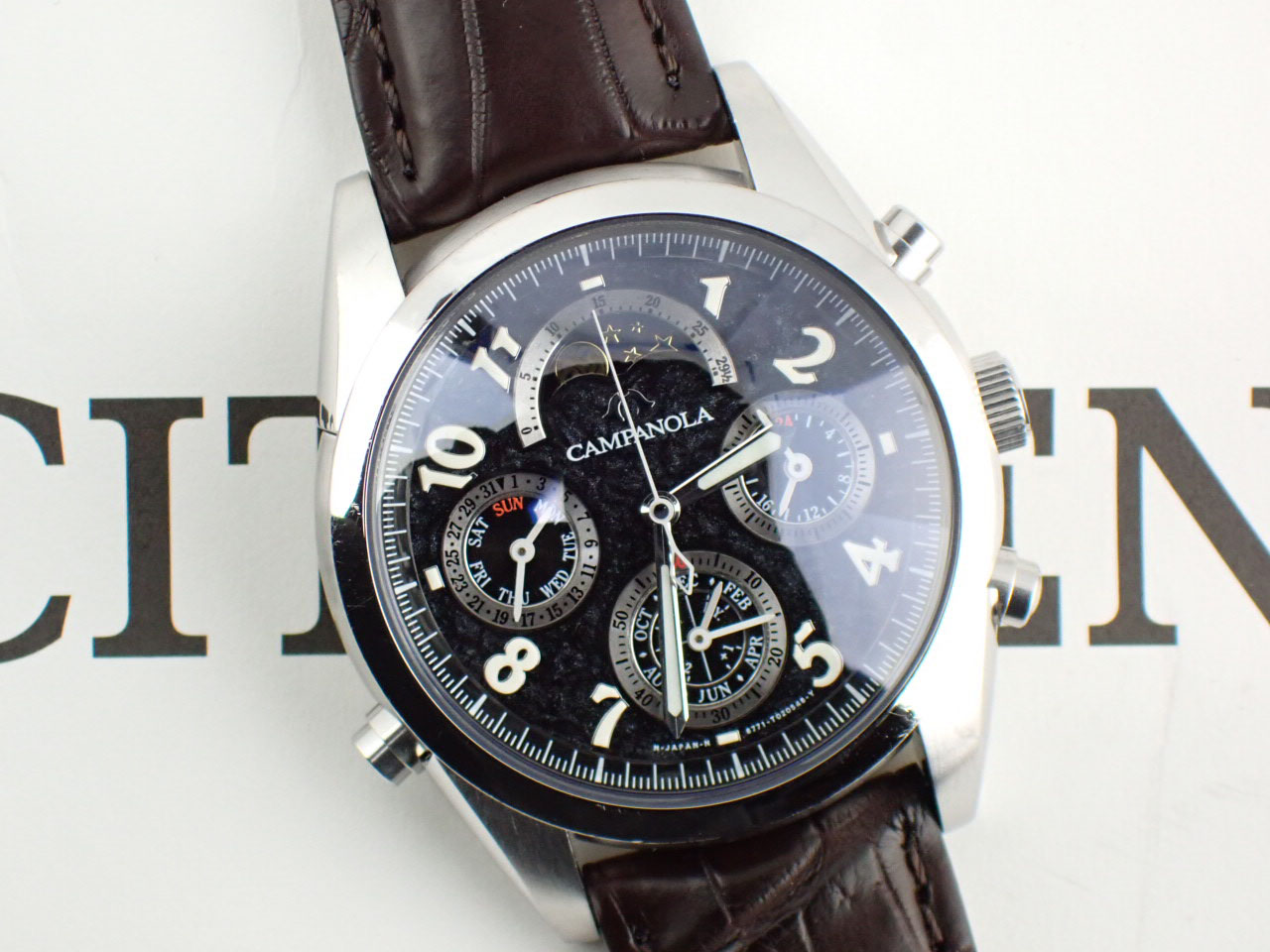 シチズン カンパノラ グランドコンプリケーション クオーツ 黒橡（くろ