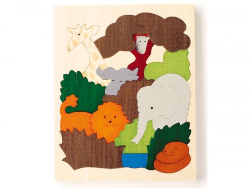 木のおもちゃ カルテット / ジョージラックパズル 2重パズル「アフリカ