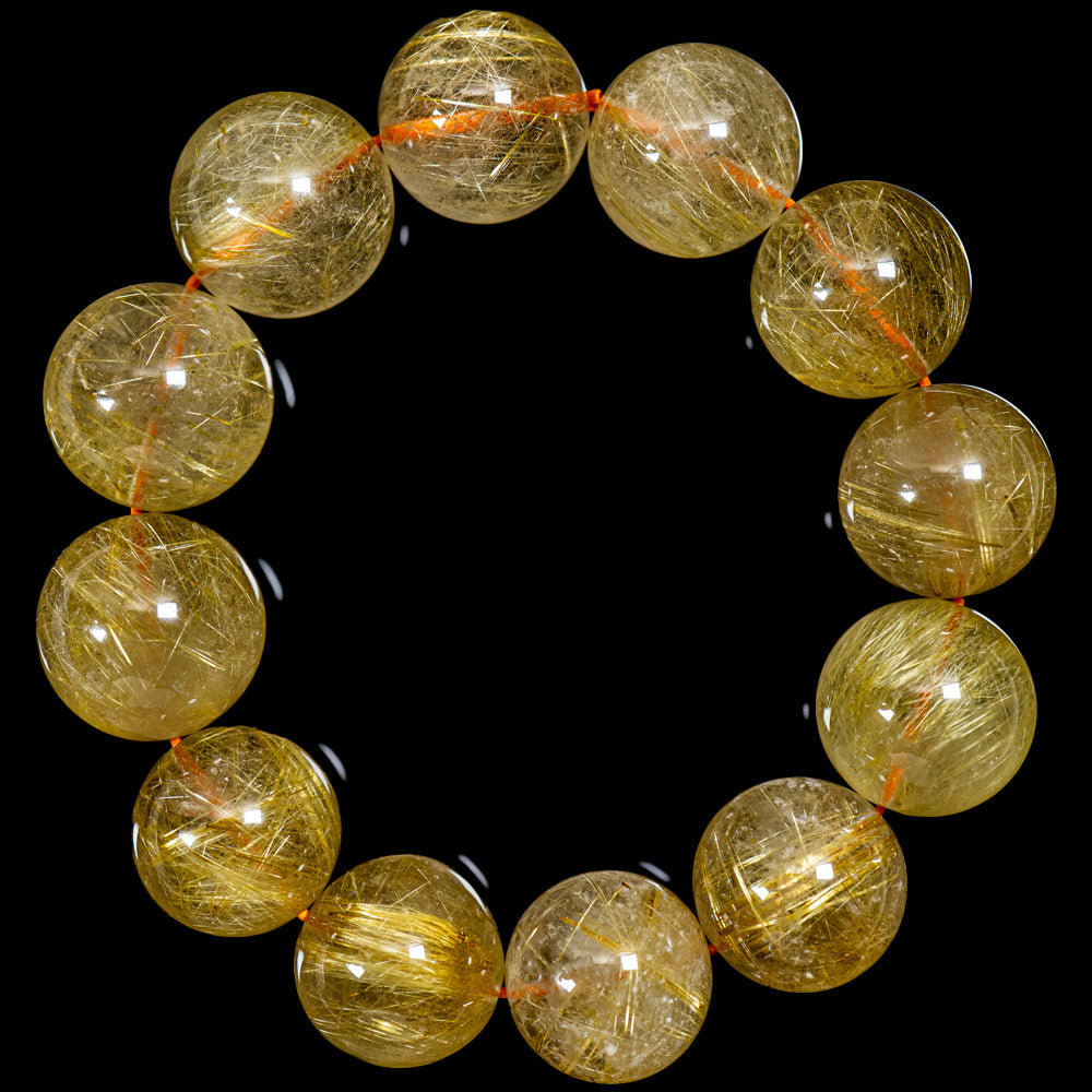 18.5mmスモーキーゴールドルチル】ルチルクォーツ 18.5mm玉 タイチン