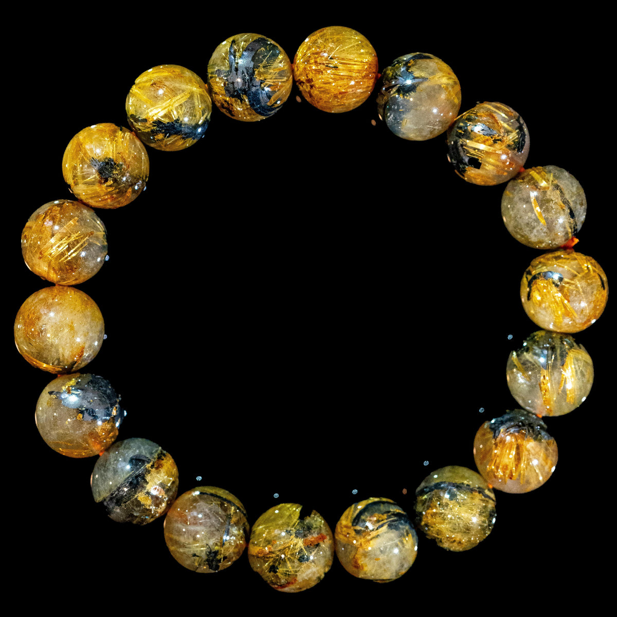 12mm迫力満点太陽放射ルチル】ルチルクォーツ 12mm玉 タイチン