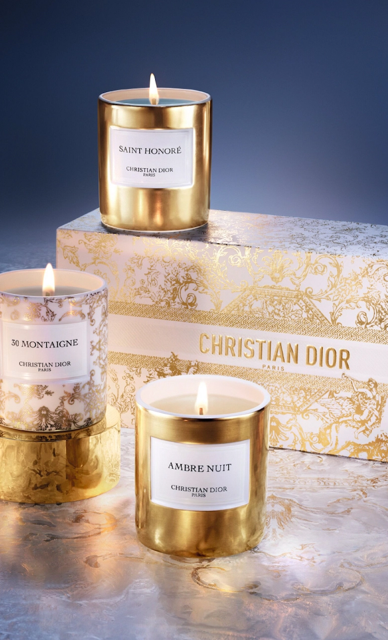 Maison Christian Diorから華やかなゴールドに輝くキャンドル