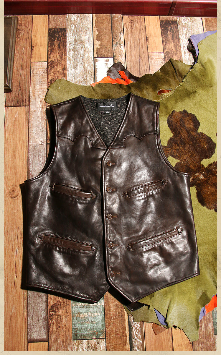 ホースハイド レザーウエスタン ベスト M～5XL – quietman clothes
