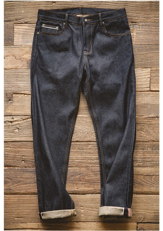 △13.8oz 良質 セルビッチ細身テーパード デニムパンツ▽ジーンズ 赤耳