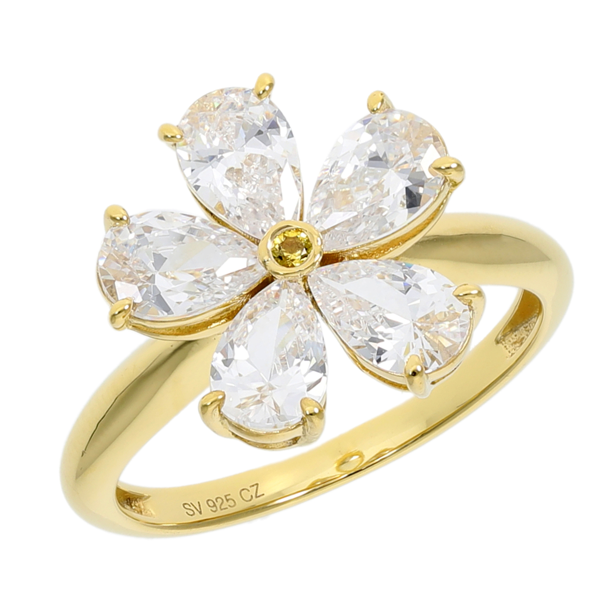 DIAMONIQUE SS エレガントフラワー リング計2.51ct ダイヤモニーク