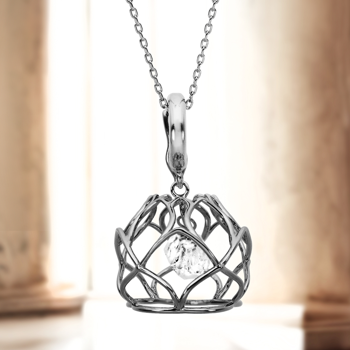 ハーキマーダイヤモンドマインズ社水晶クリッカーペンダント