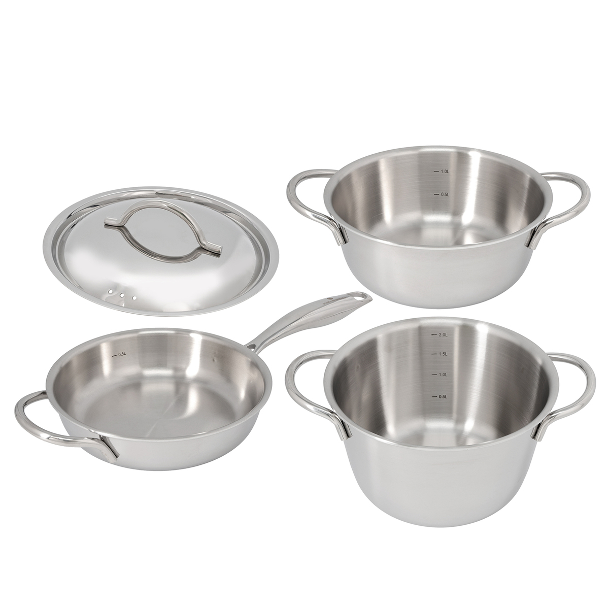 クックズエッセンシャルズ 5層ステンレス 鍋・フライパン4点セット