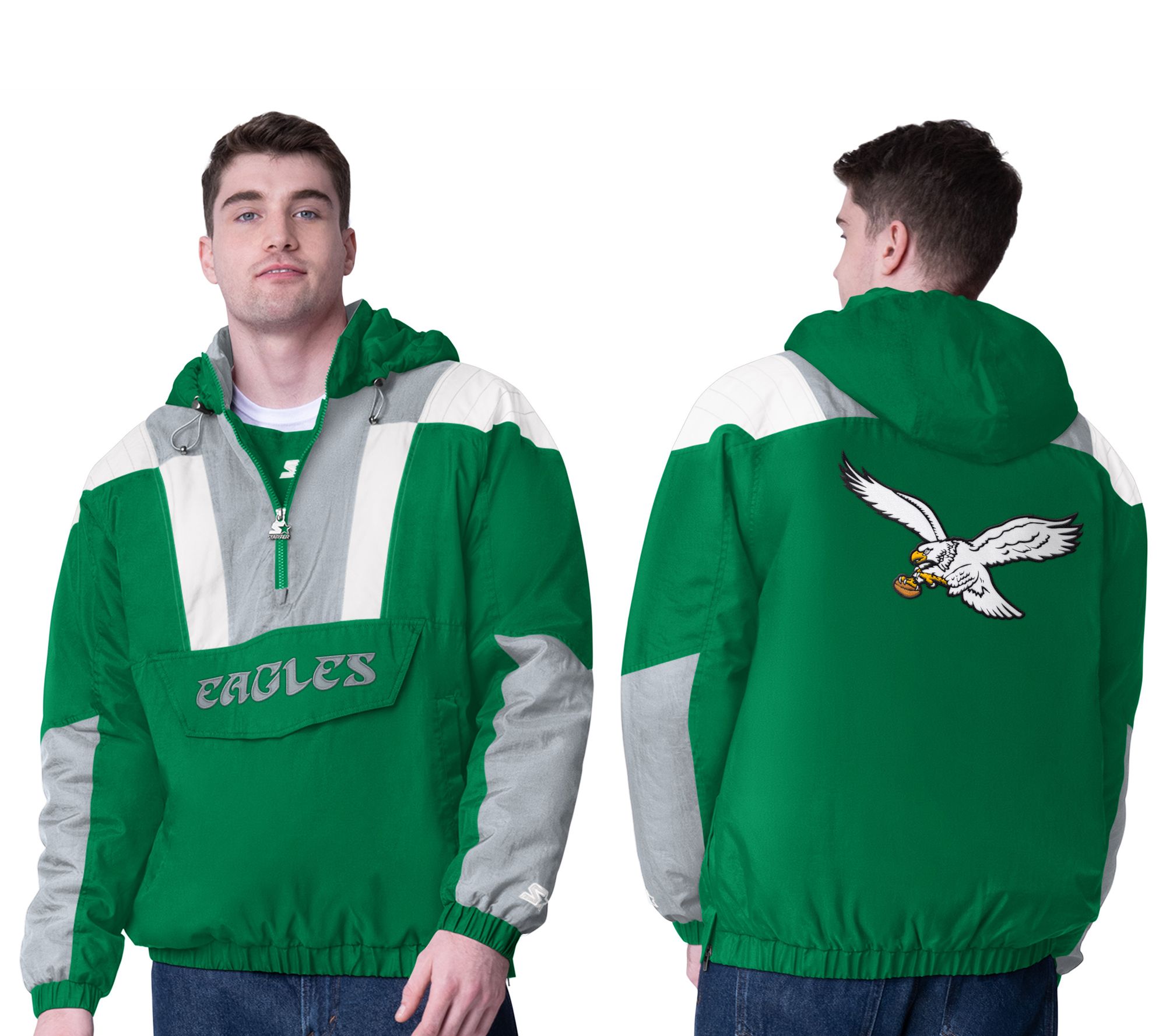 NFL Starter Men's Crinkle Half Zip Retro Pullover Jacket - QVC.com