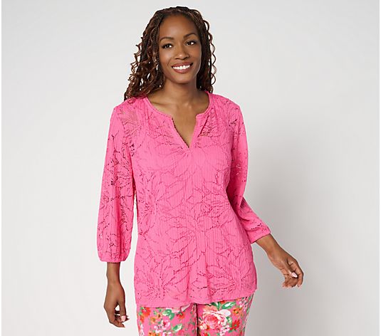 Isaac Mizrahi Live! Floral Lace Top and Tank Set - QVC.com