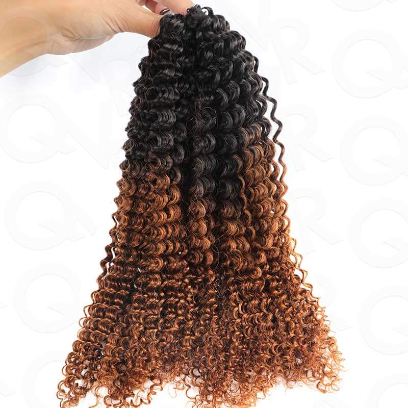 QVR T1B/30 Small Kinky Curly Feather Crochet Human Hair – QVR Hair