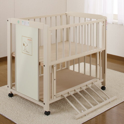 楽天市場】キンタロー 日本製ベビーベッド ミニスヌーピー棚付エコ
