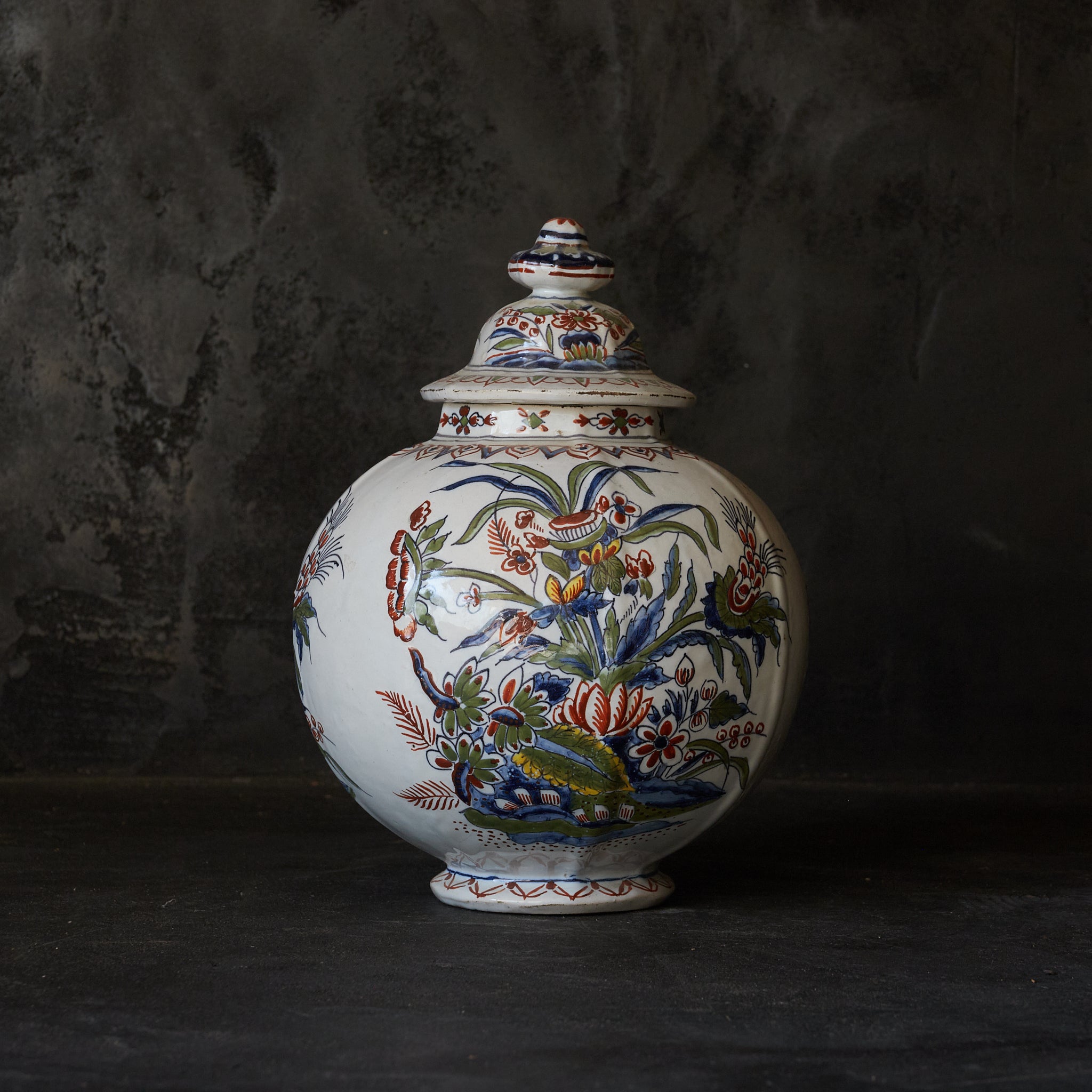 18世紀 デルフト 染付 盃 デルフト 色絵花文盃 18世紀 デルフト 色絵花