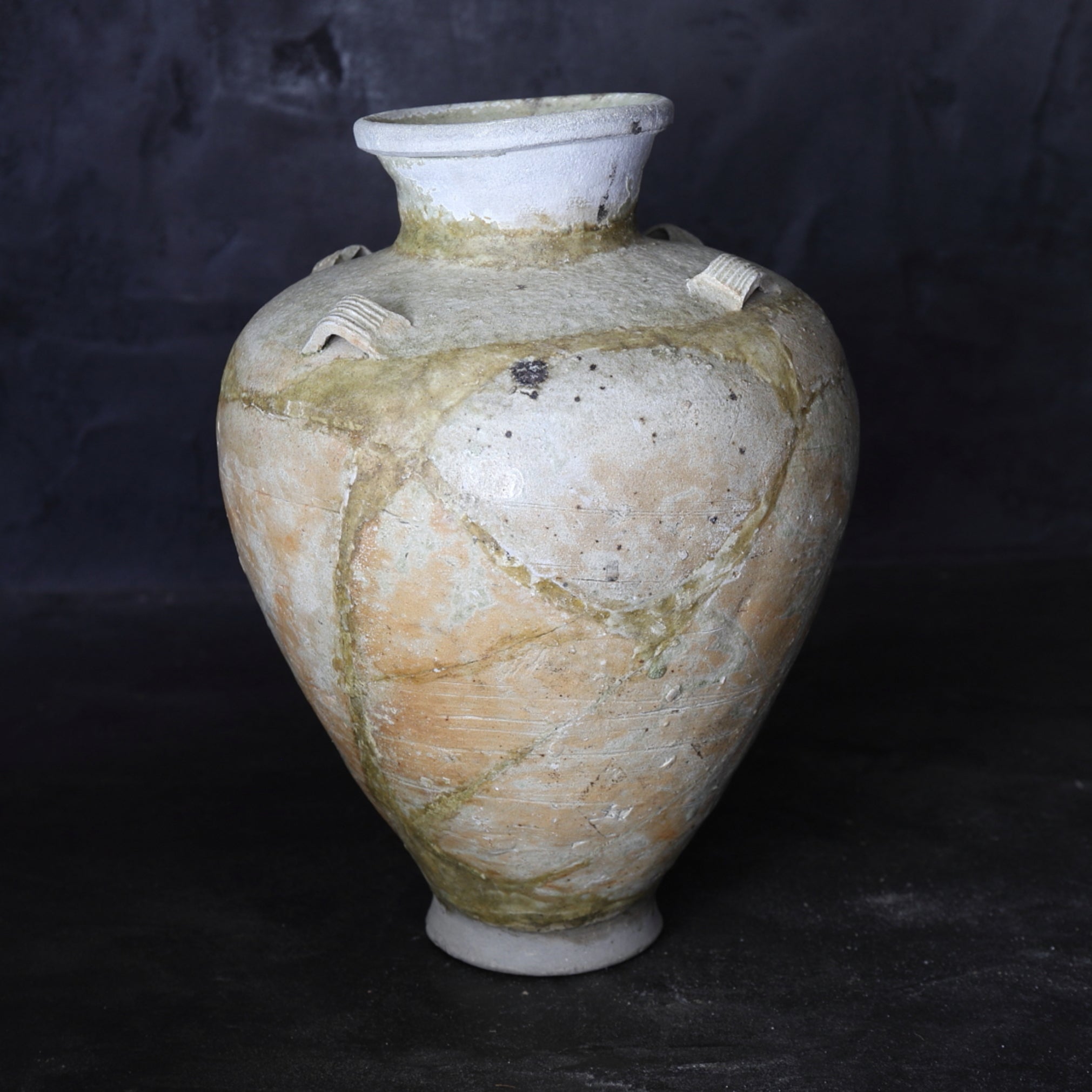 鎌倉時代 古瀬戸 灰釉四耳壺（1185–1333 CE） | 入蘆花（ロカニイル）