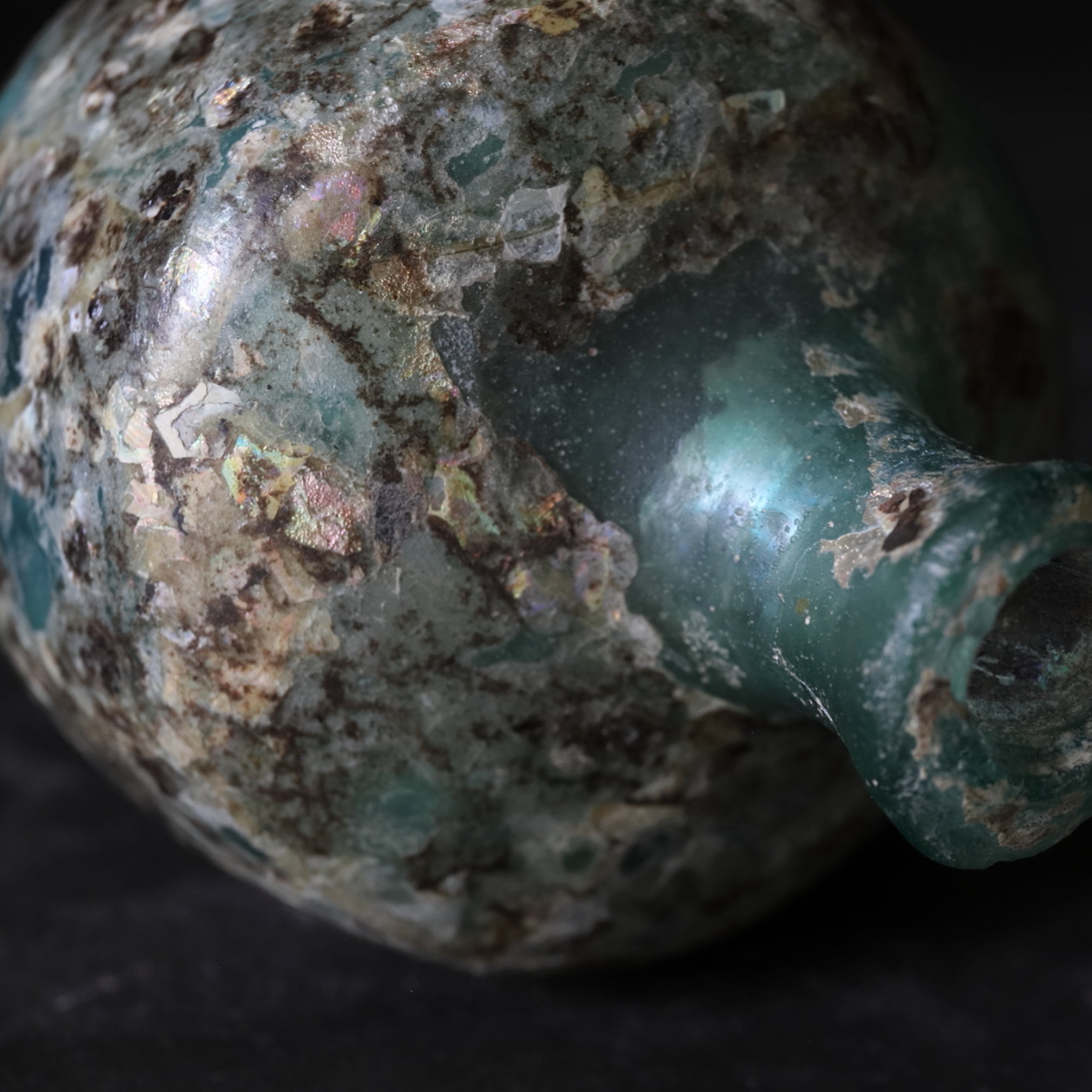 古代 ローマンガラス 二重銀化瓶（先史：3世紀以前） | 入蘆花