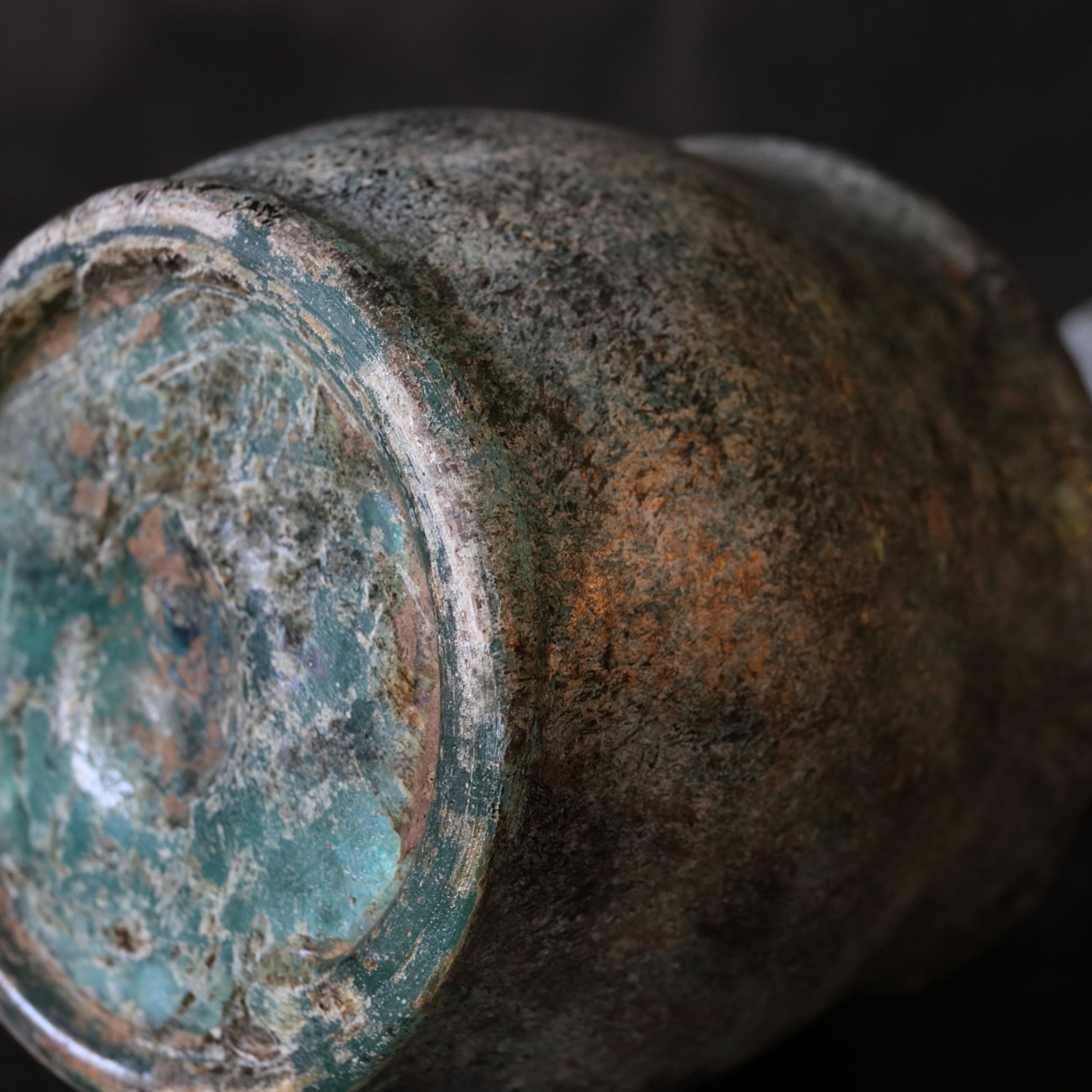 古代 ローマンガラス 銀化 把手付瓶（先史：3世紀以前） | 入蘆花