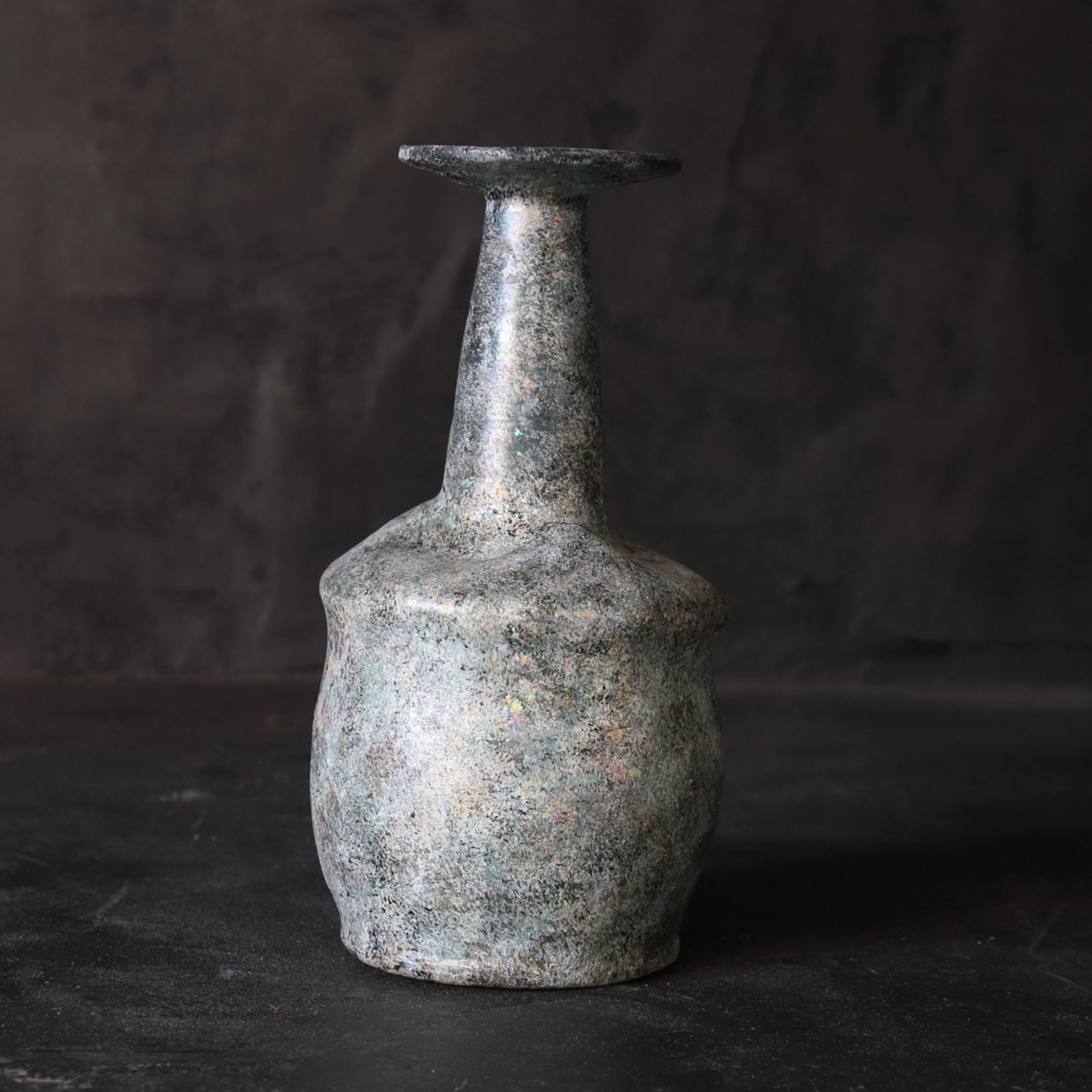 古代 ローマンガラス 銀化 把手付瓶（先史：3世紀以前） | 入蘆花