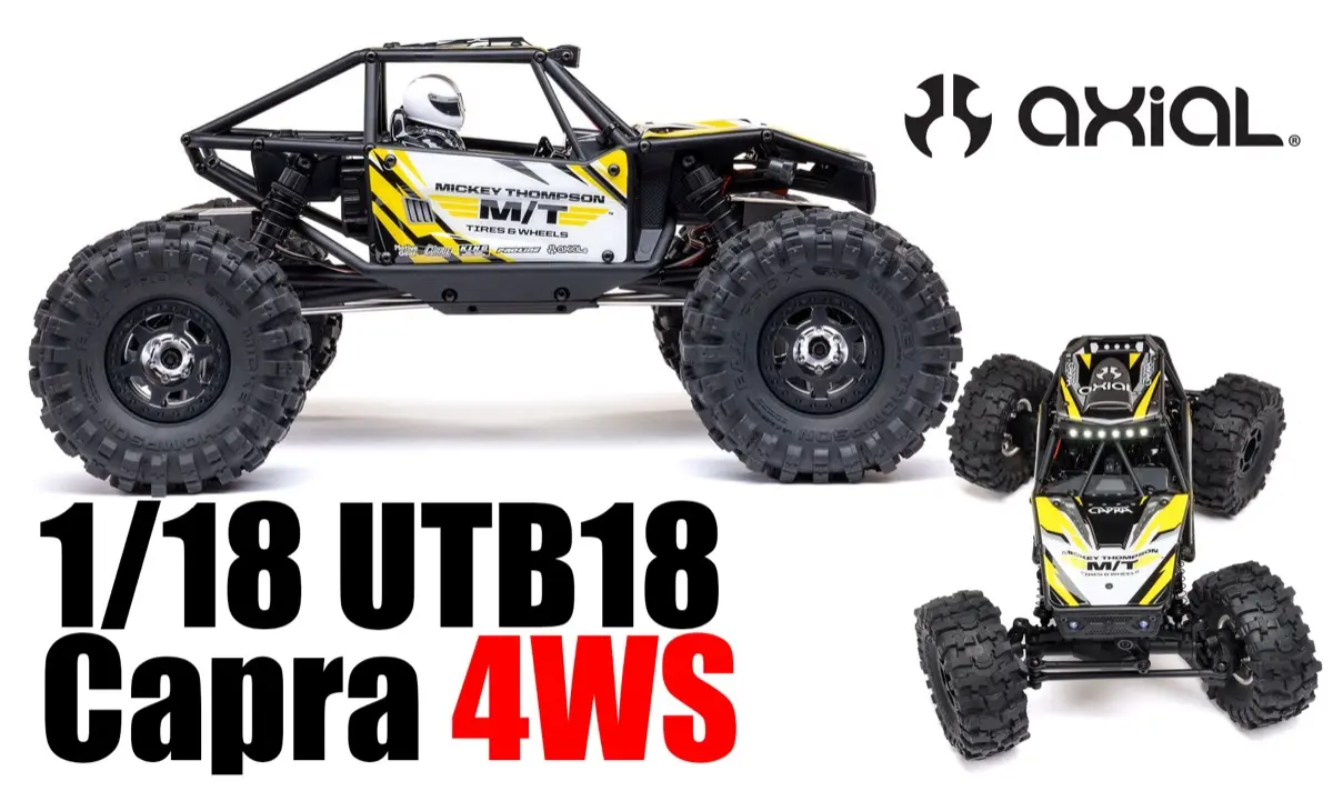 新製品】アキシャル 1/18スケール ロックレーサー CAPRAに4WSタイプが