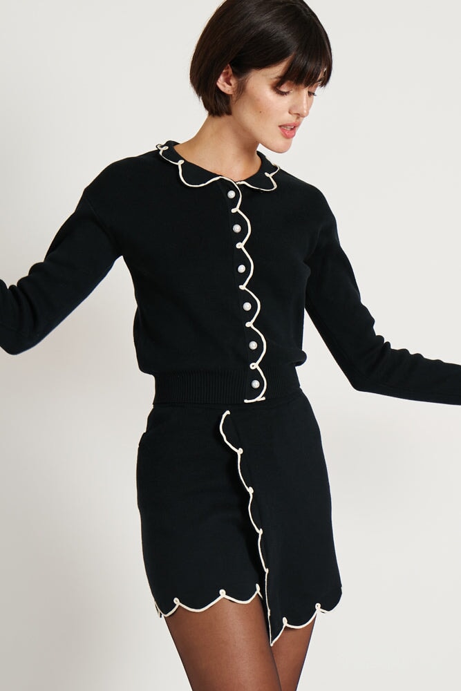 Black Collared Cupcake Cardigan - RachelAntonoff.com