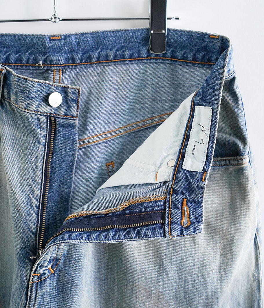 ANCELLM AGING STRAIGHT 5P DENIM PANTS [INDIGO] - Fresh Service