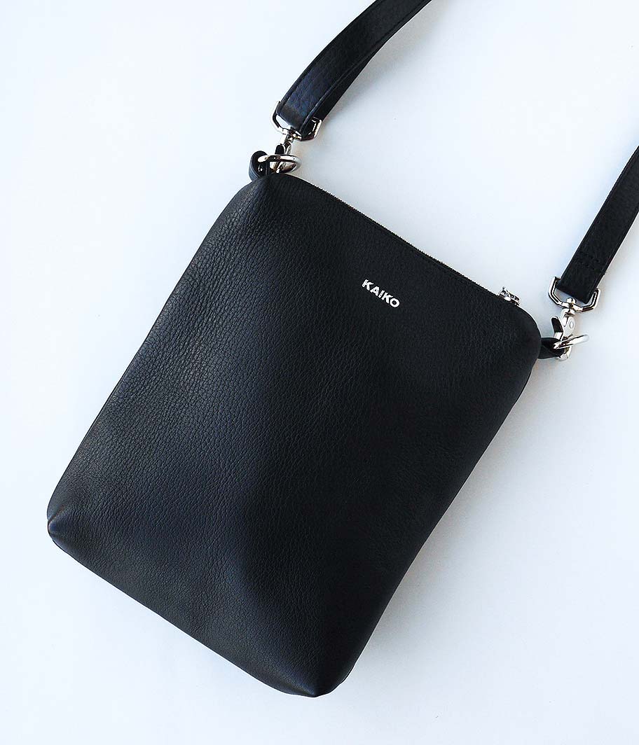 KAIKO Leather Shoulder Bag [BLACK] - Fresh Service NECESSARY or