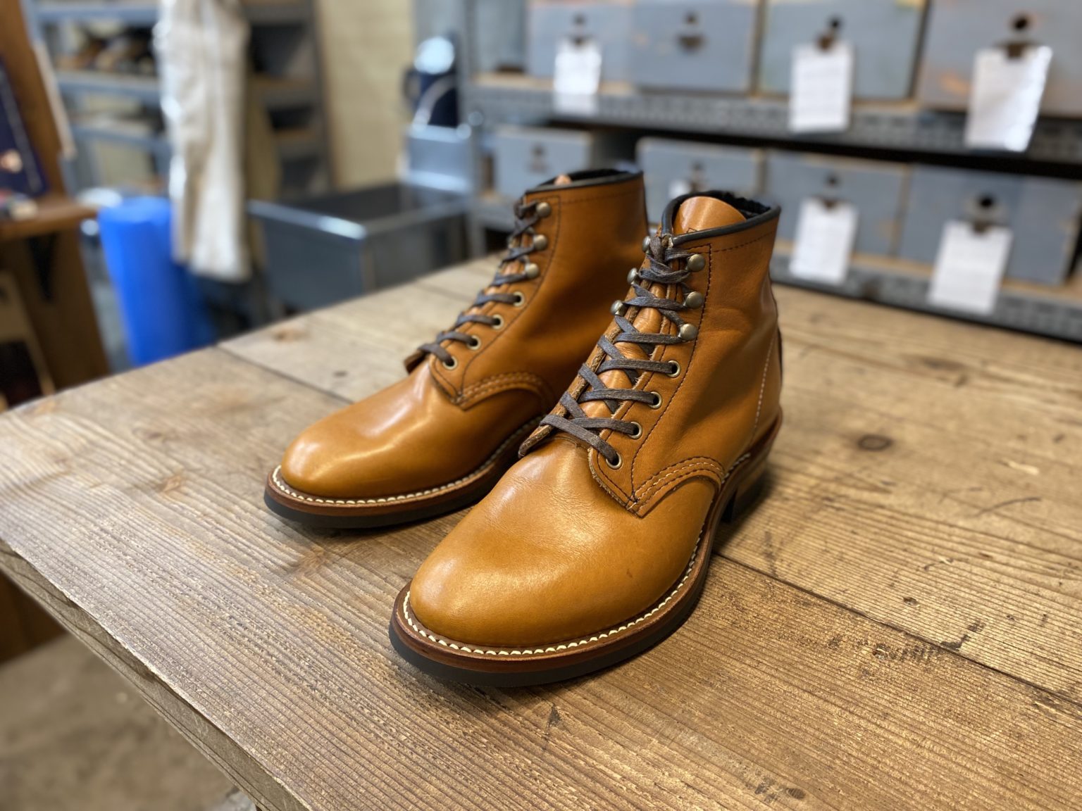 RED WING9013ベックマン ・ソール交換修理とフラットボックスカスタム