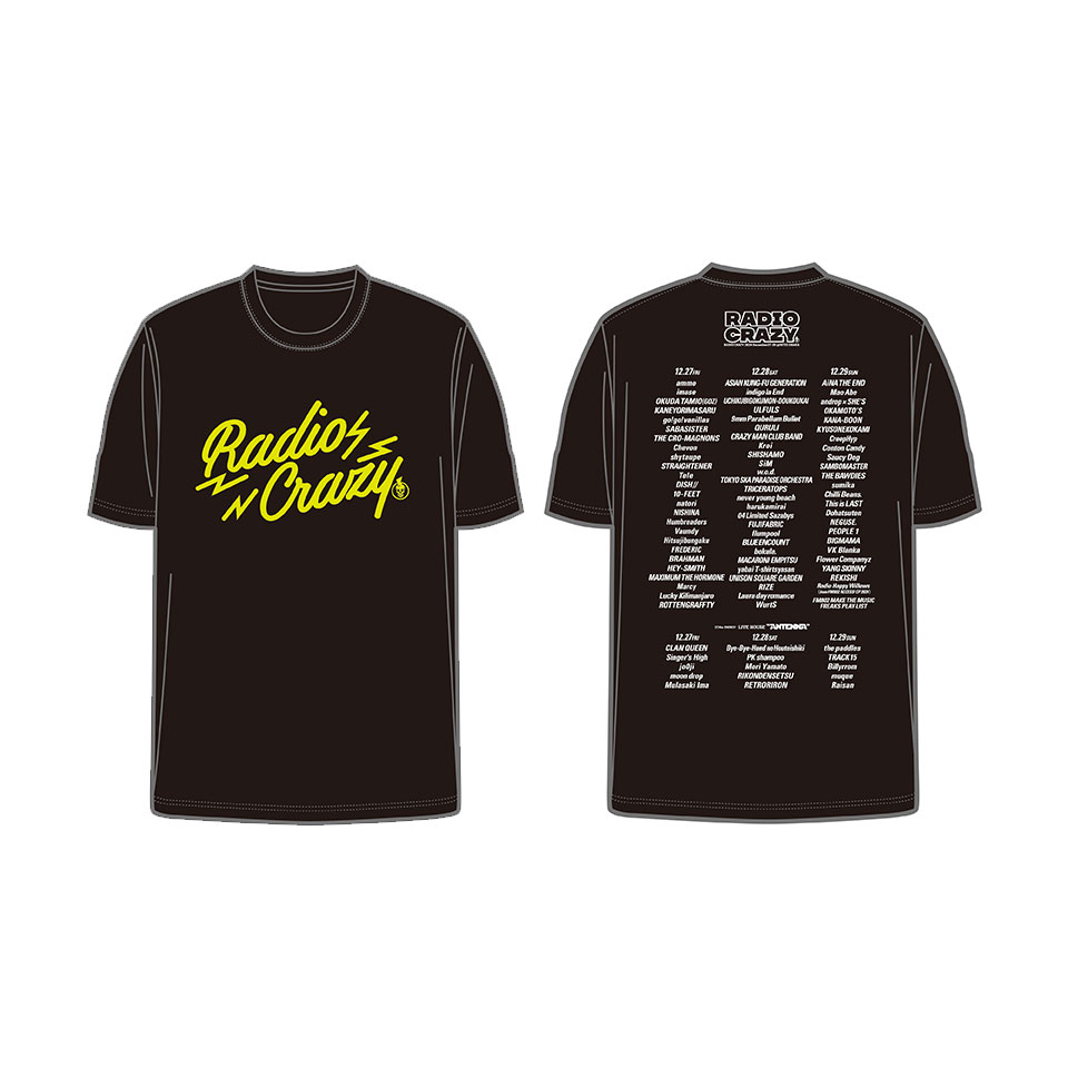 SHISHAMO×RADIO CRAZYコラボTシャツ 黒L 銀テープ付き SHISHAMO×RADIO
