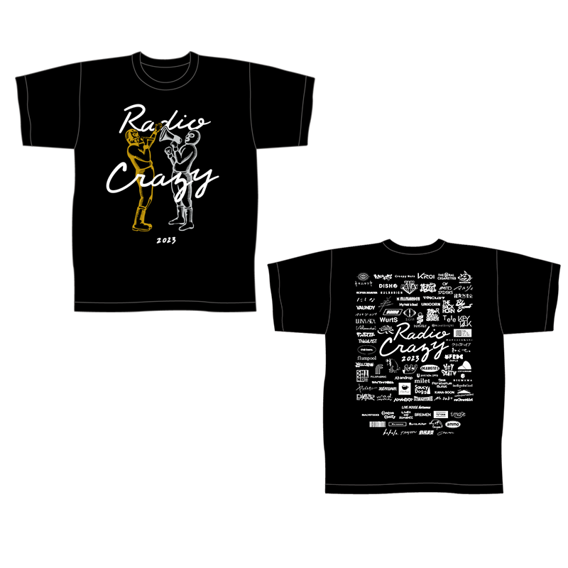 SHISHAMO×RADIO CRAZYコラボTシャツ 白L 銀テープ付き ⚡️📻 SHISHAMO