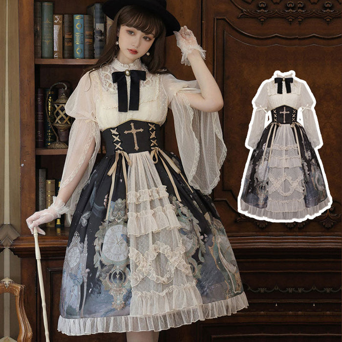 7日内出荷】ハロウィン ゴスロリ ロリータワンピース ロリータ衣装
