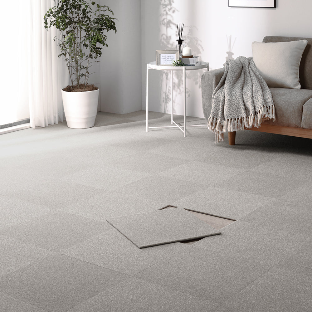 日本製 置くだけでズレない 洗える北欧調タイルカーペット 敷き詰め用