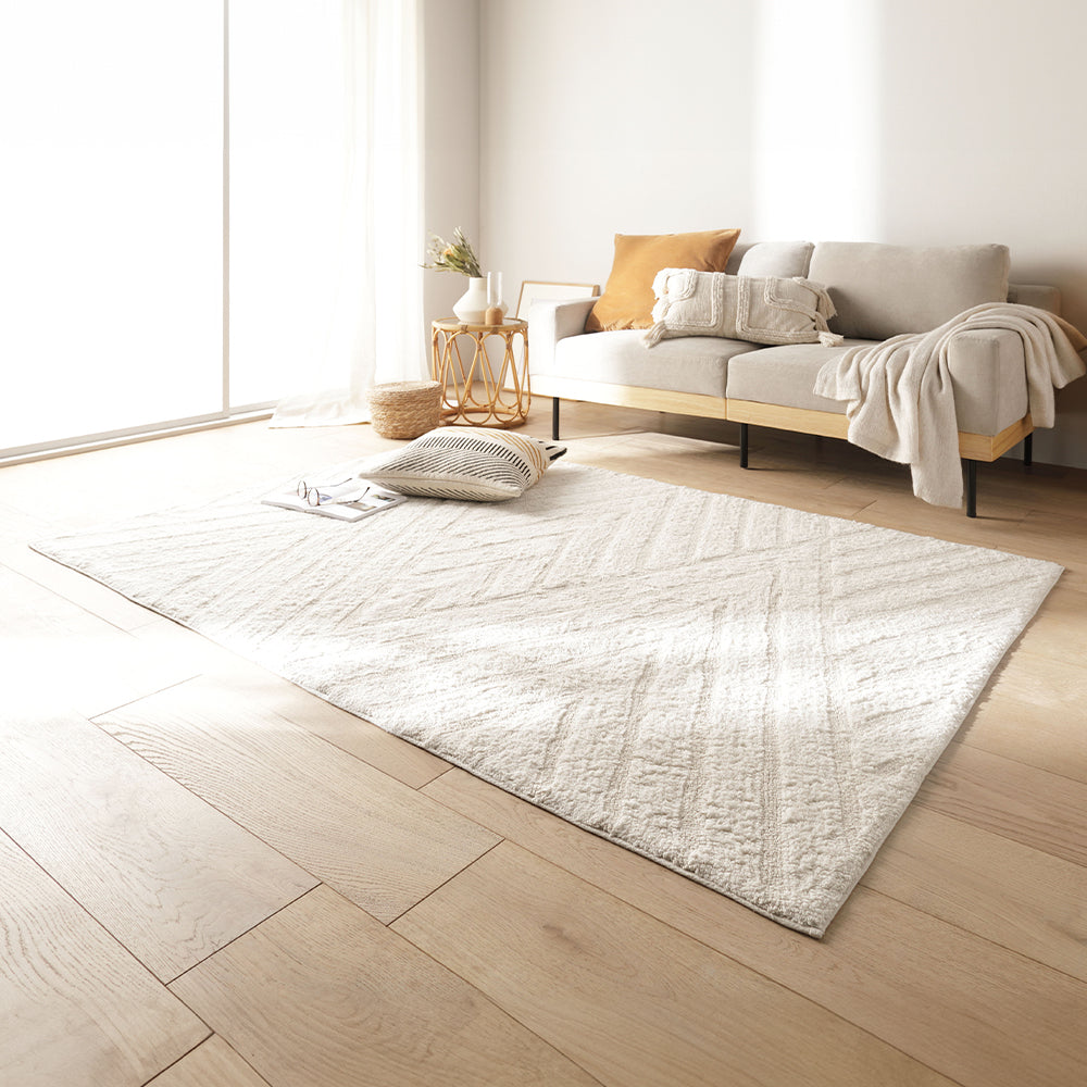 インド綿デザインラグシリーズ 約130×190cm Diagonal ネイビーブラック