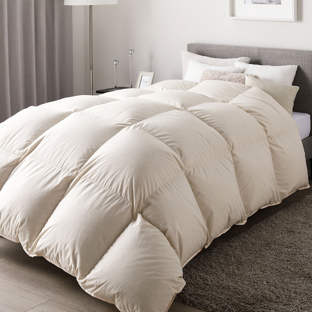 日本製 羽毛掛け布団 ダウン率90% 400dp シルバーグース 抗菌・防臭