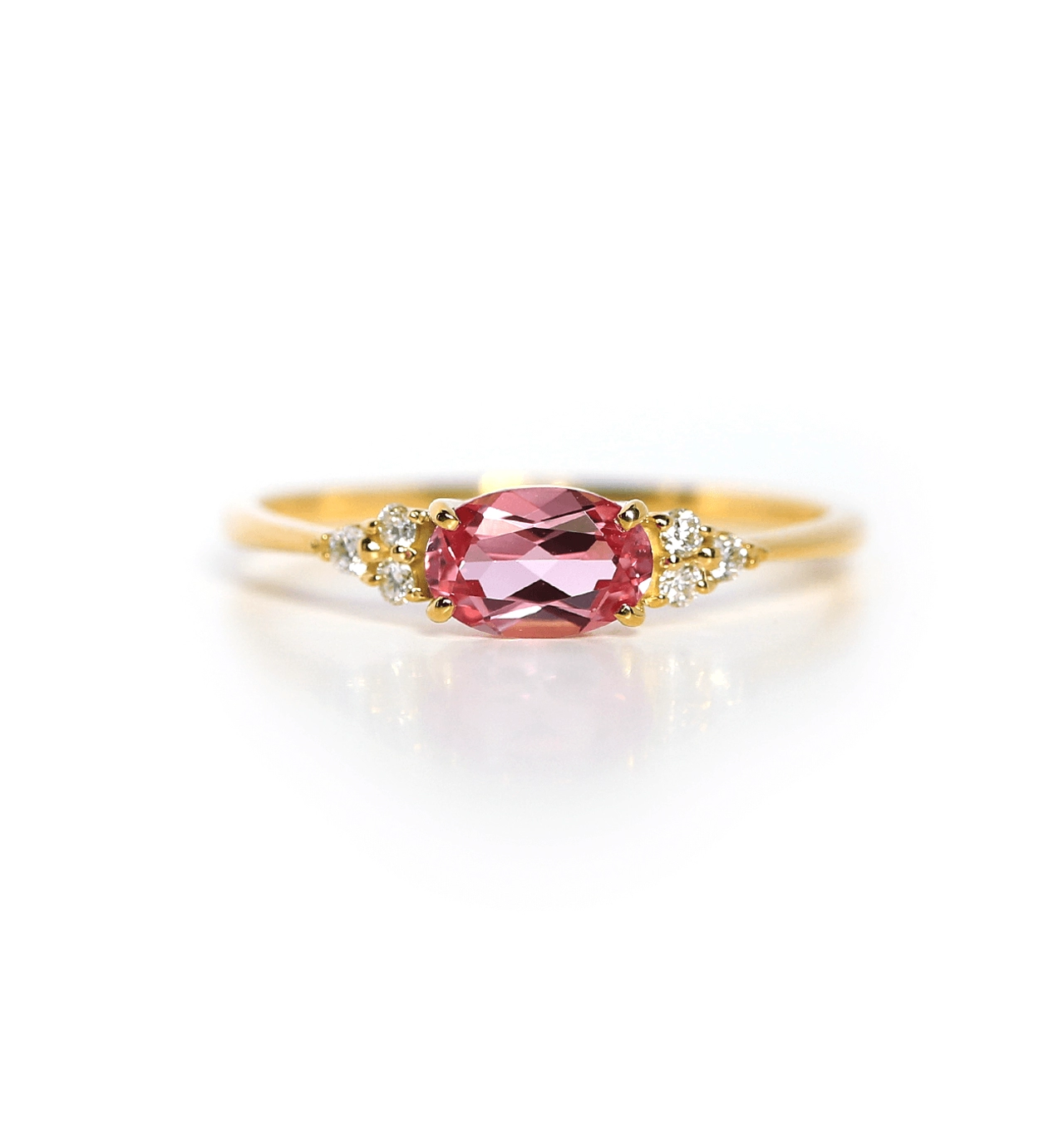 アヤナスピネル(ピンクスピネル) ＆ダイヤモンドK18リング オーバル