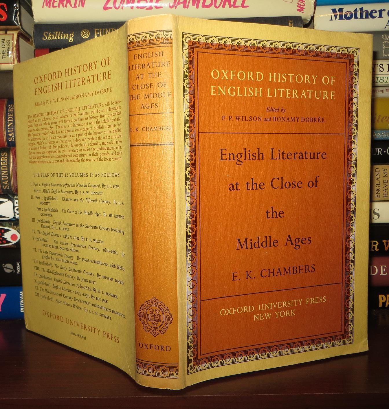 ENGLISH LITERATURE AT THE CLOSE OF THE MIDDLE AGES Oxford History