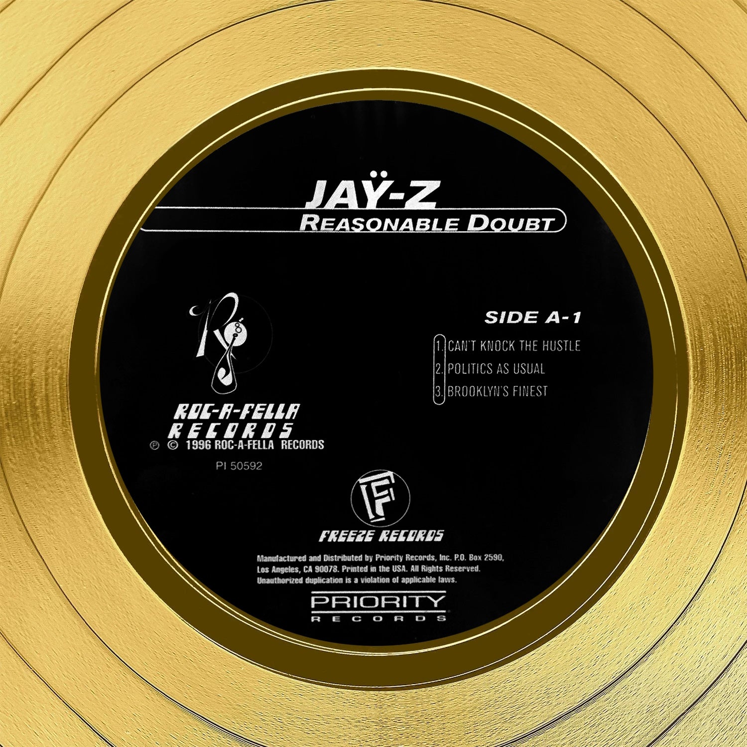 Jay-Z - Reasonable Doubt Gold LP Limited Signature Edition Custom