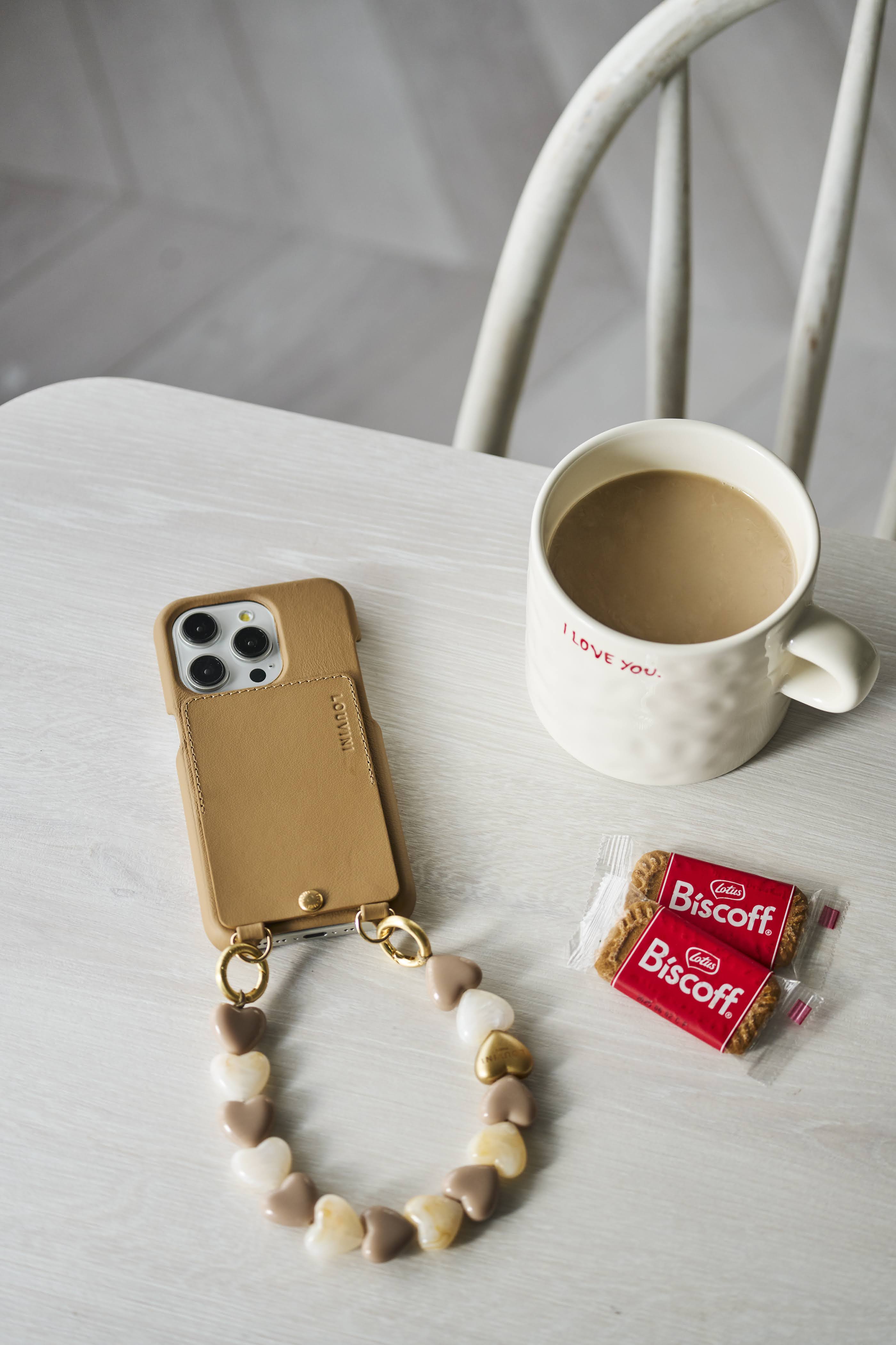 予約販売（3月上旬入荷予定）ハンドストラップ PETIT CUORE BEIGE