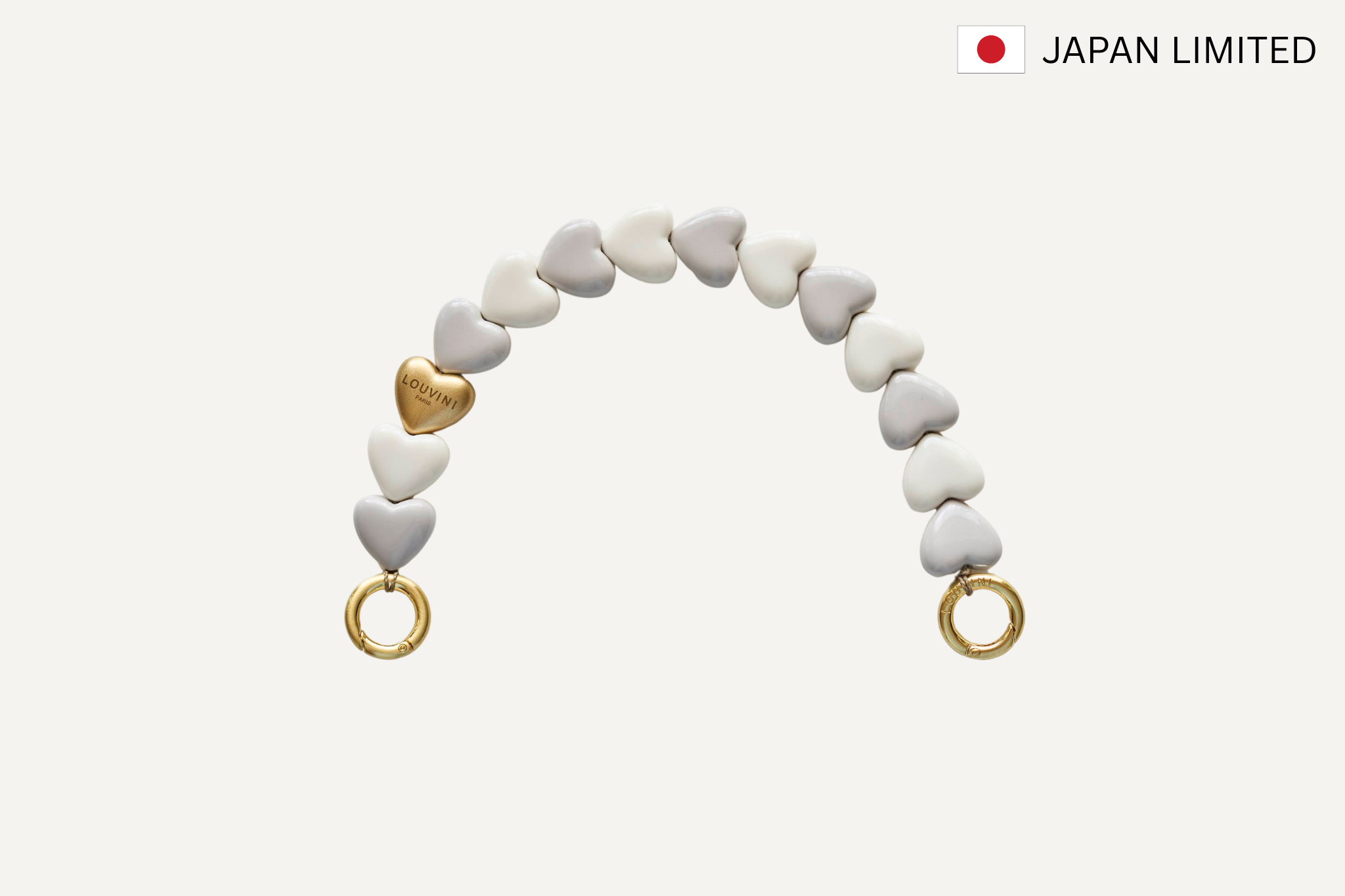 予約販売（3月上旬入荷予定）ハンドストラップ PETIT CUORE GRAY-WHITE