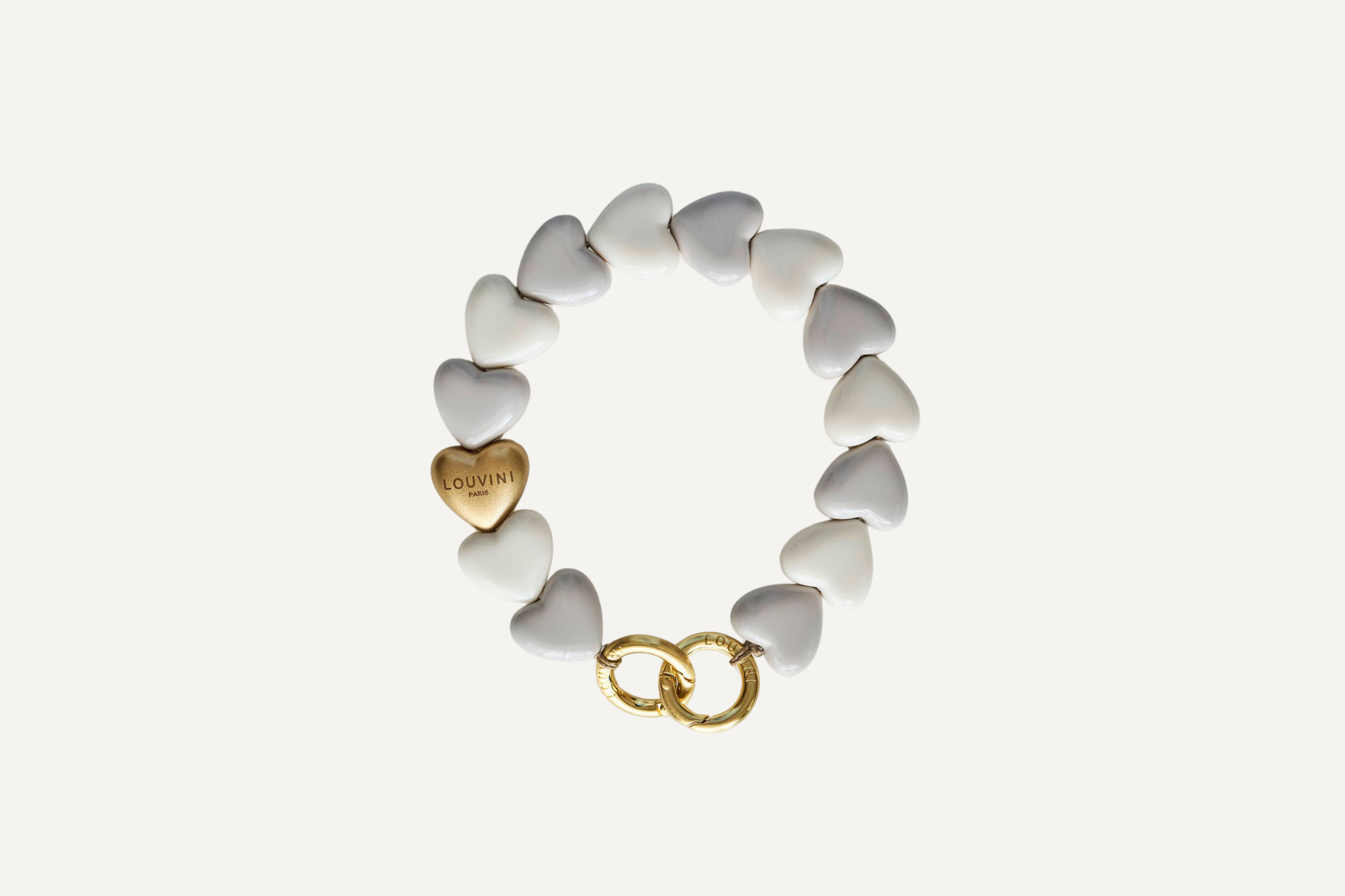 予約販売（3月上旬入荷予定）ハンドストラップ PETIT CUORE GRAY-WHITE