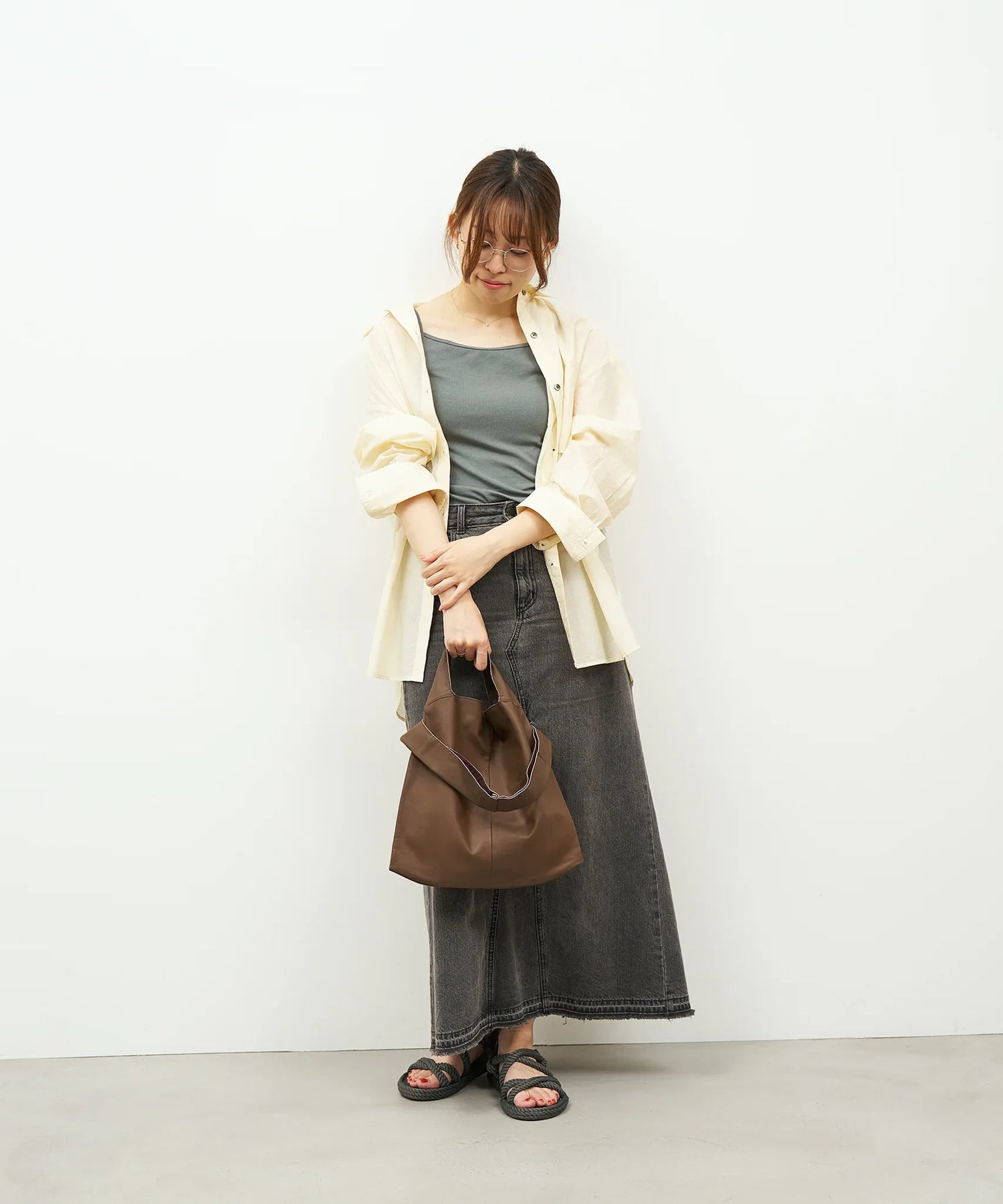 REN】《トートバッグ 》軽くて柔らかい、2way仕様のレジブクロ型レザー