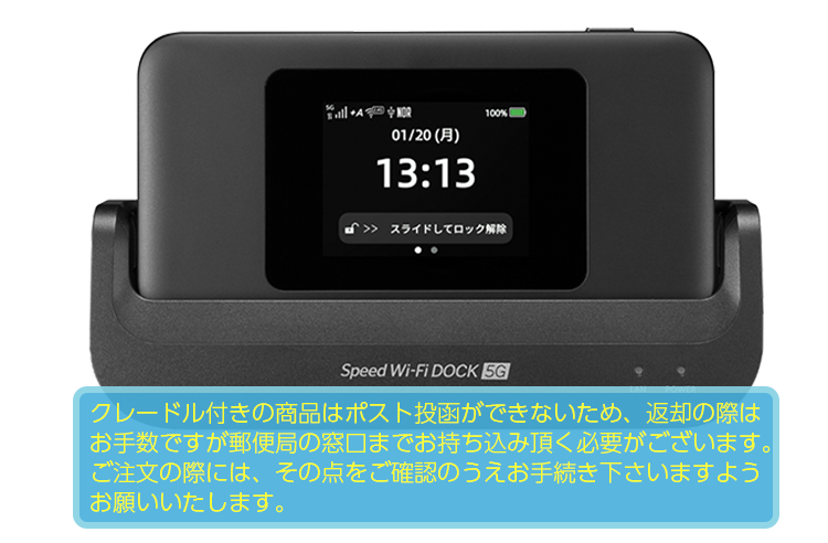 Speed Wi-Fi DOCK 5G 01 本体 Speed Wi-Fi DOCK 5G 01 クレードル付
