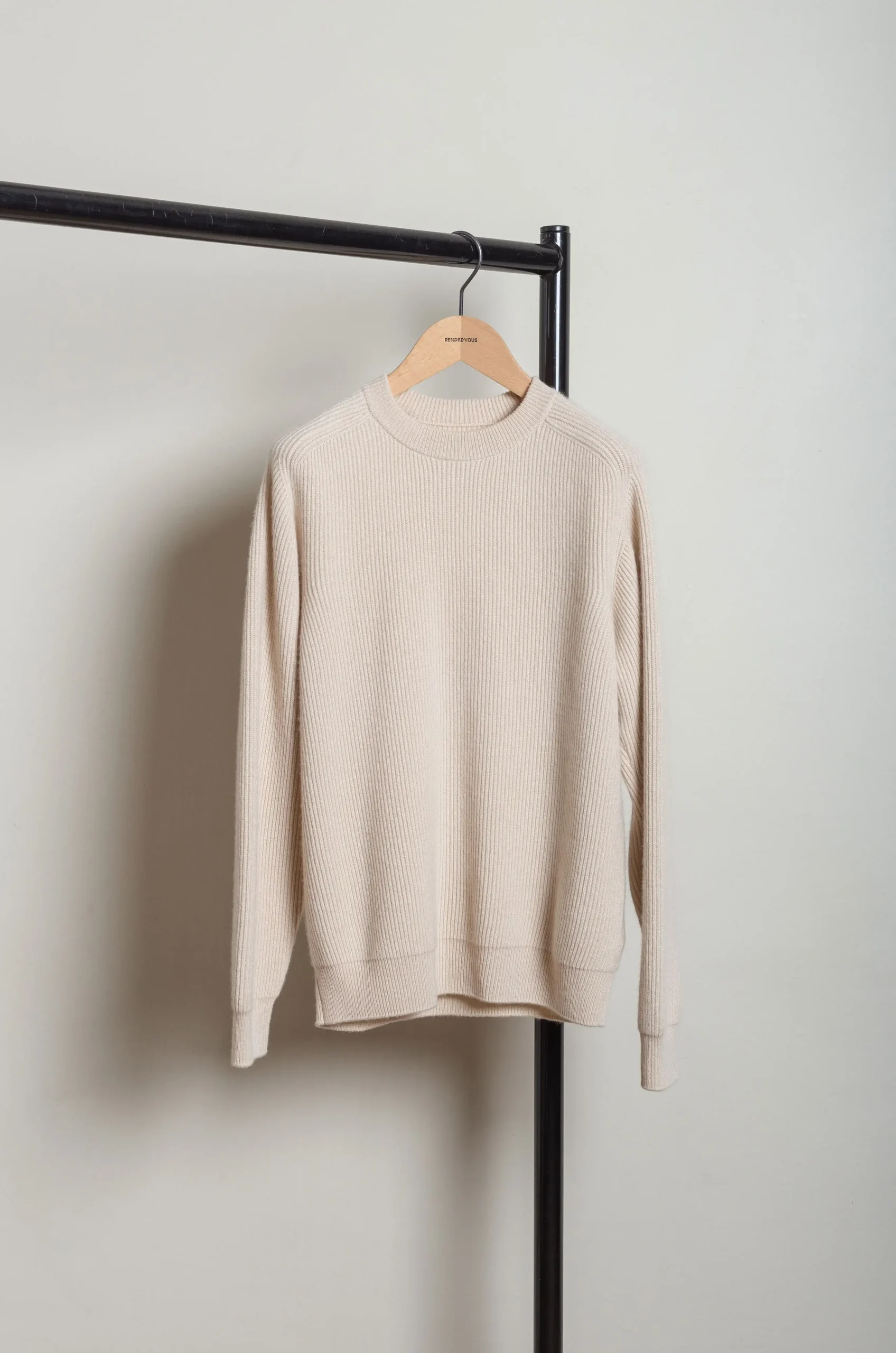 Batoner Innocent Cashmere Rib Crew Neck 24AW-30 Ivory