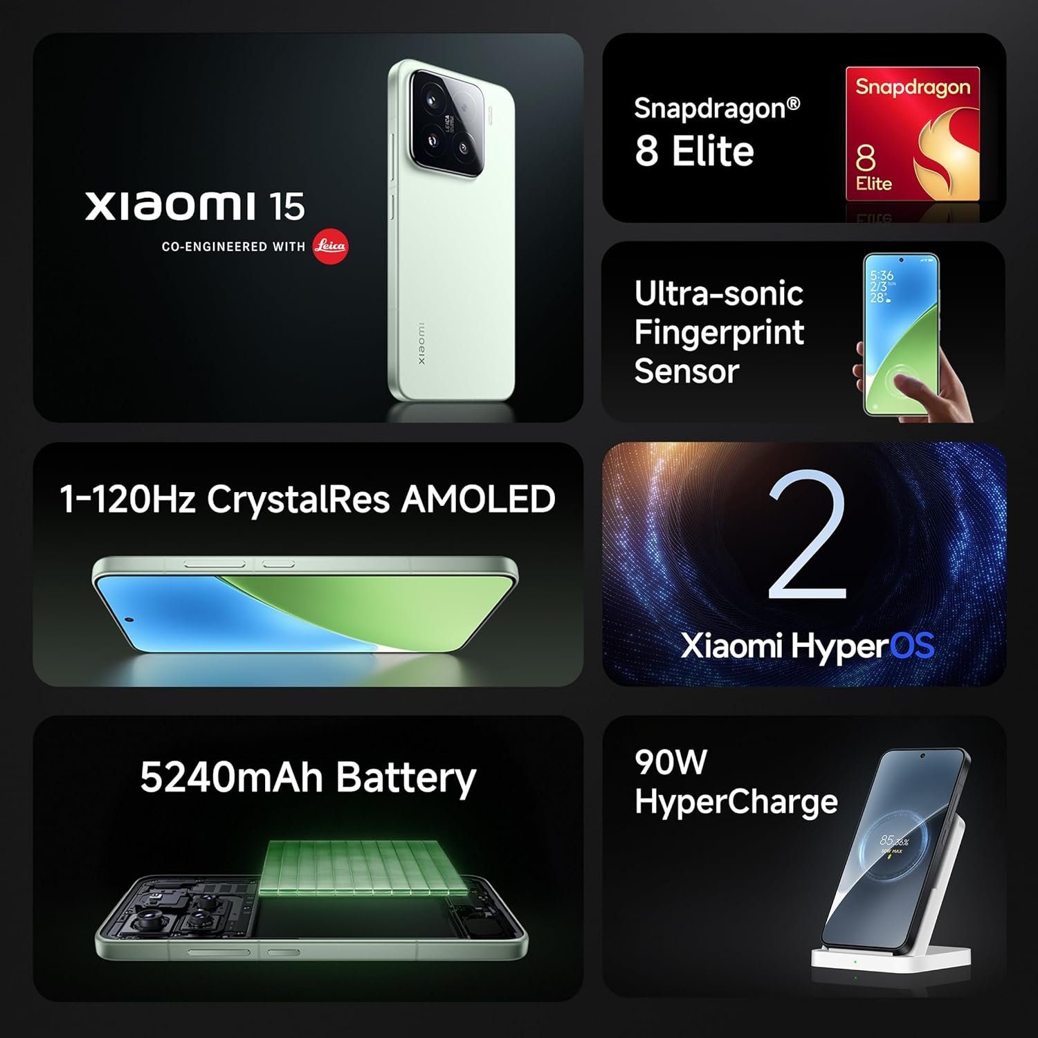 Xiaomi 15 (Green, 12GB RAM, 512GB Storage) – The Bank of Electronics