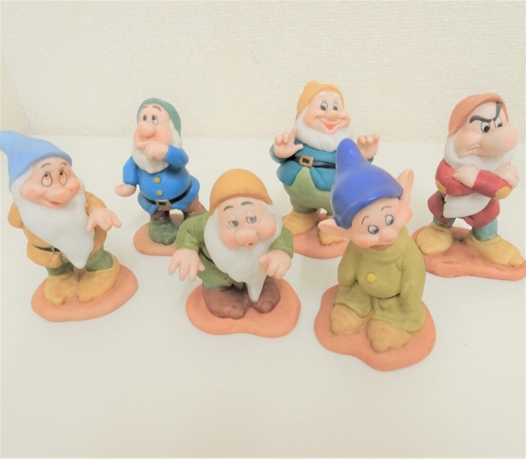 ディズニー 白雪姫 七人の小人 置物 陶器製 インテリア 6個セット