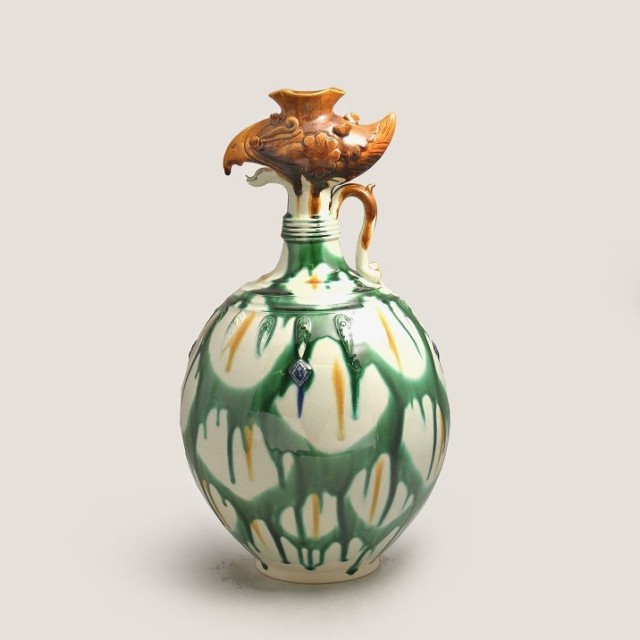 ち*ま様 加藤卓男 三彩 花入 人間国宝 ち*ま様 加藤卓男 三彩 花入