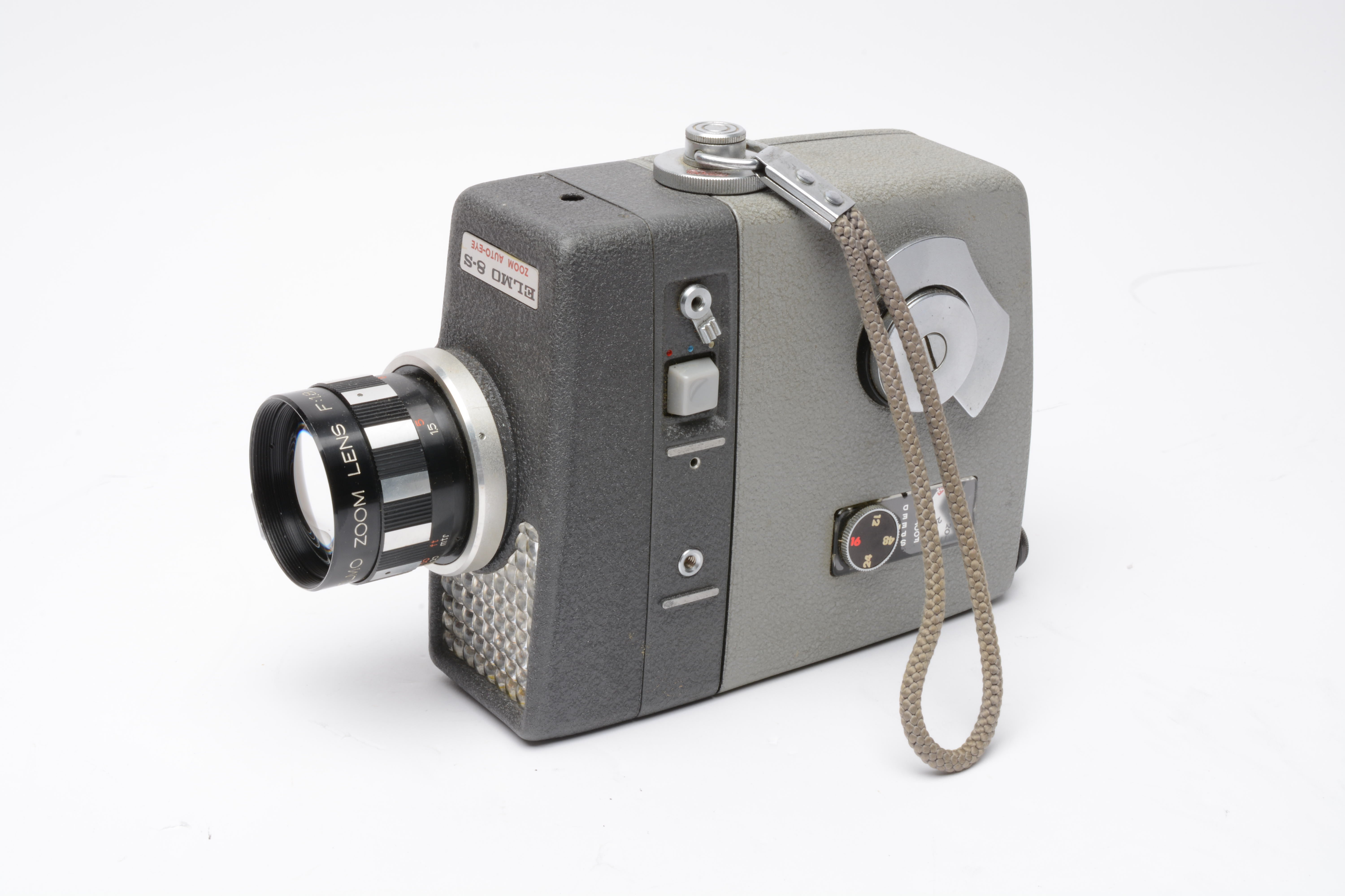 Elmo 8-S Zoom auto eye 8mm Movie camera, filter, case, manual