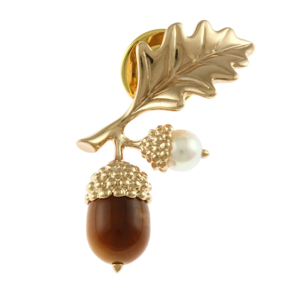 MIKIMOTO ミキモト ブローチ 18金 K18ピンクゴールド タイガーアイ