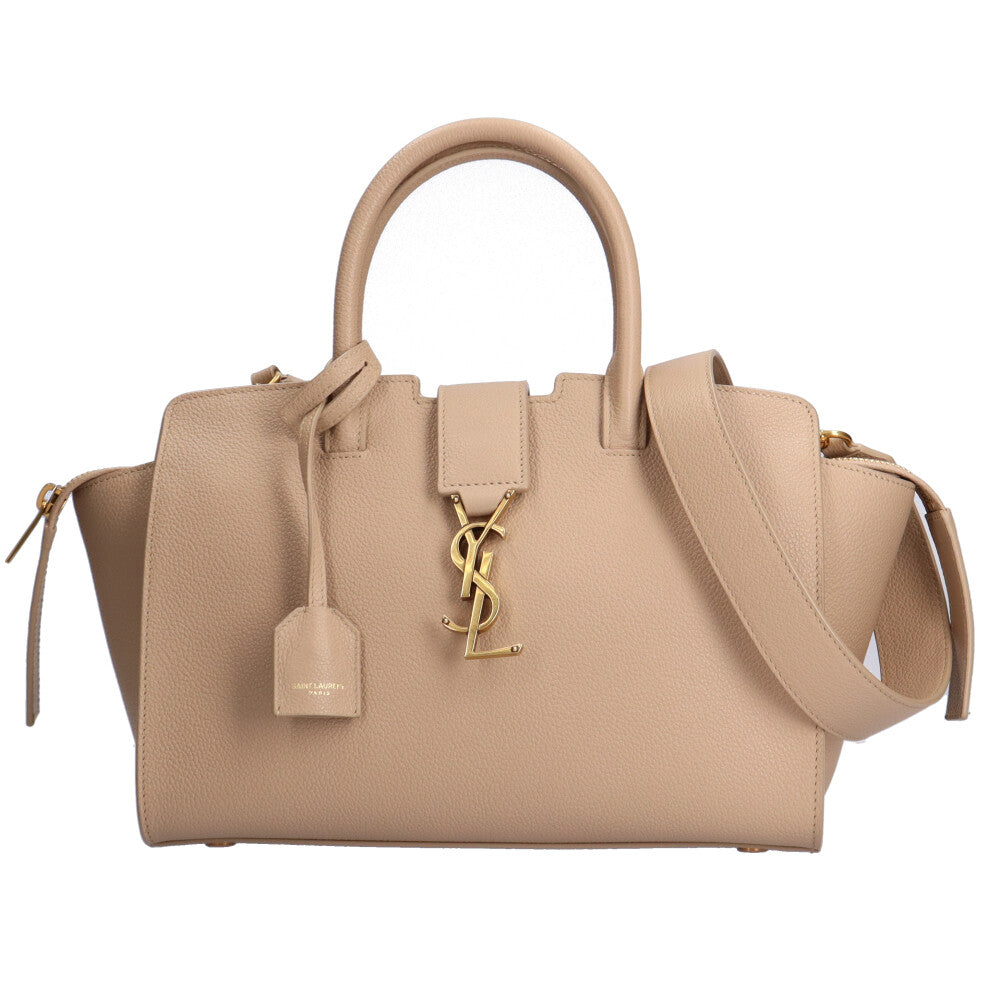Yves Saint Laurent Downtown shoulder bag, grain leather, beige