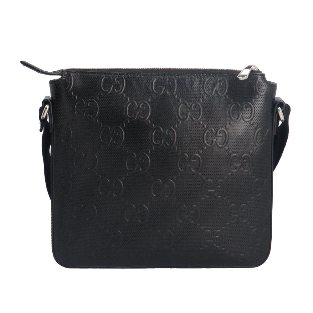 GUCCI グッチ GGエンボス ショルダーバッグ レザー メンズ 中古