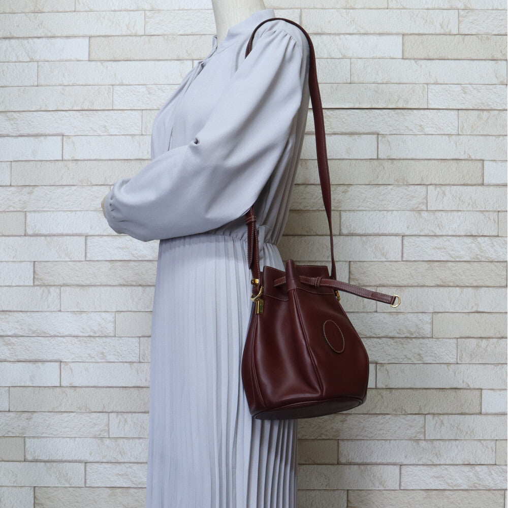 CARTIER カルティエ マストライン ショルダーバッグ レザー レッド